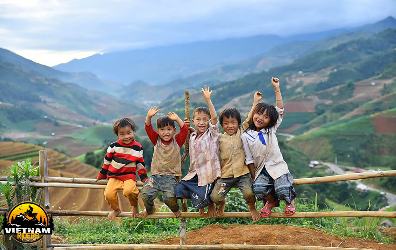 Beautiful children on the mountainous Ha Giang 